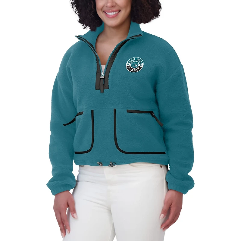 WEAR by Erin Andrews San Jose Sharks Polar Fleece Half-Zip Jacket