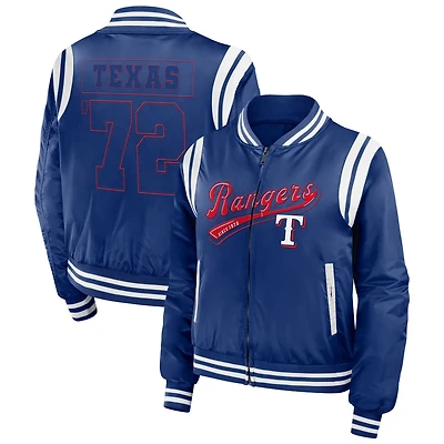 WEAR by Erin Andrews Texas Rangers Football Bomber Jacket