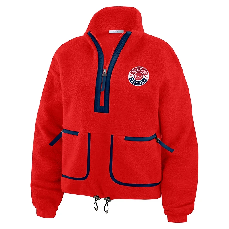 WEAR by Erin Andrews Washington Capitals Polar Fleece Half-Zip Jacket