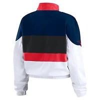 WEAR by Erin Andrews White Atlanta Braves Racing Full-Zip Jacket