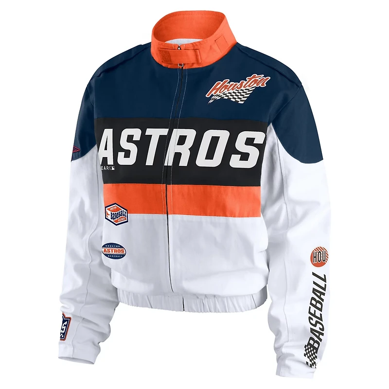 WEAR by Erin Andrews White Houston Astros Racing Full-Zip Jacket
