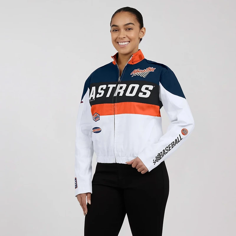 WEAR by Erin Andrews White Houston Astros Racing Full-Zip Jacket