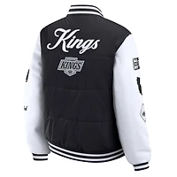 WEAR by Erin Andrews White Los Angeles Kings Varsity Full-Snap Puffer Jacket