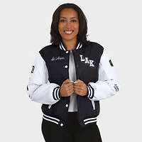 WEAR by Erin Andrews White Los Angeles Kings Varsity Full-Snap Puffer Jacket
