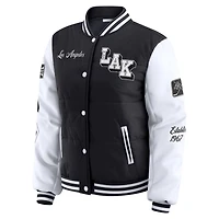WEAR by Erin Andrews White Los Angeles Kings Varsity Full-Snap Puffer Jacket