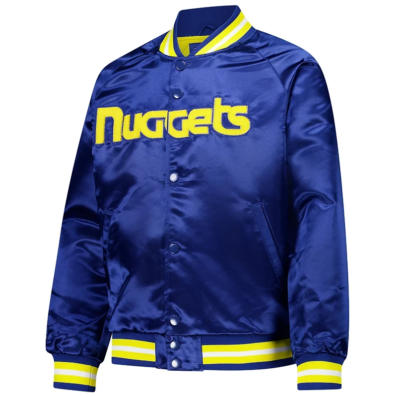 Youth Mitchell Ness Denver Nuggets Hardwood Classics Satin Raglan Full-Snap Jacket