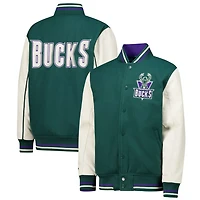 Youth Mitchell  Ness Hunter Milwaukee Bucks Full-Snap Varsity Jacket