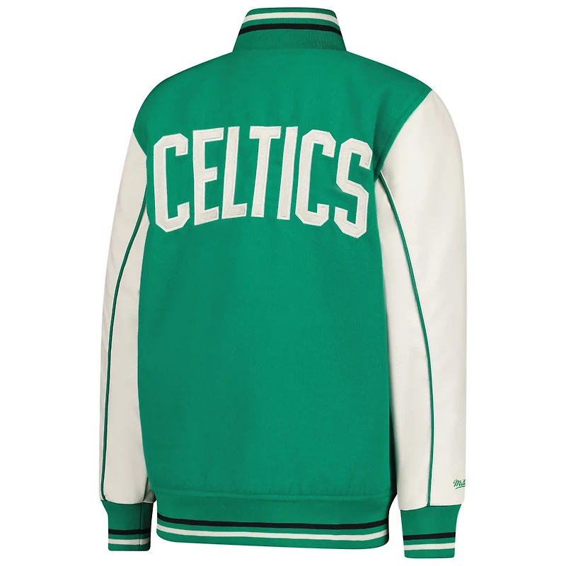 Youth Mitchell  Ness Kelly Boston Celtics Full-Snap Varsity Jacket