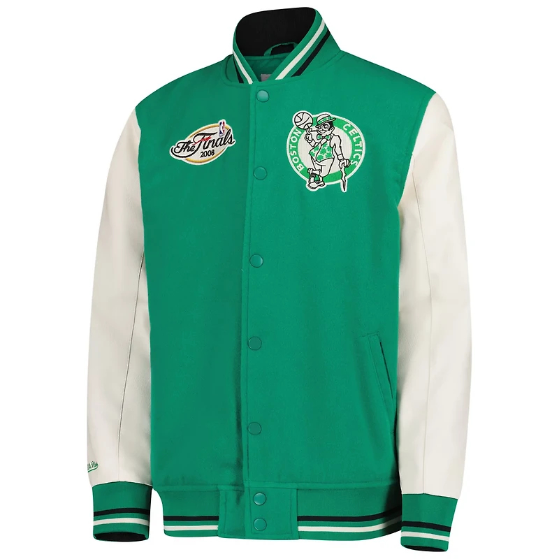Youth Mitchell  Ness Kelly Boston Celtics Full-Snap Varsity Jacket