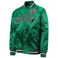 Youth Mitchell  Ness Kelly Boston Celtics Hardwood Classics Satin Raglan Full-Snap Jacket