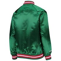 Youth Mitchell  Ness Milwaukee Bucks Hardwood Classics Satin Raglan Full-Snap Jacket