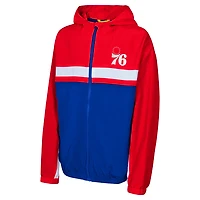 Youth Philadelphia 76ers Headliner Windbreaker Full-Zip Hoodie Jacket