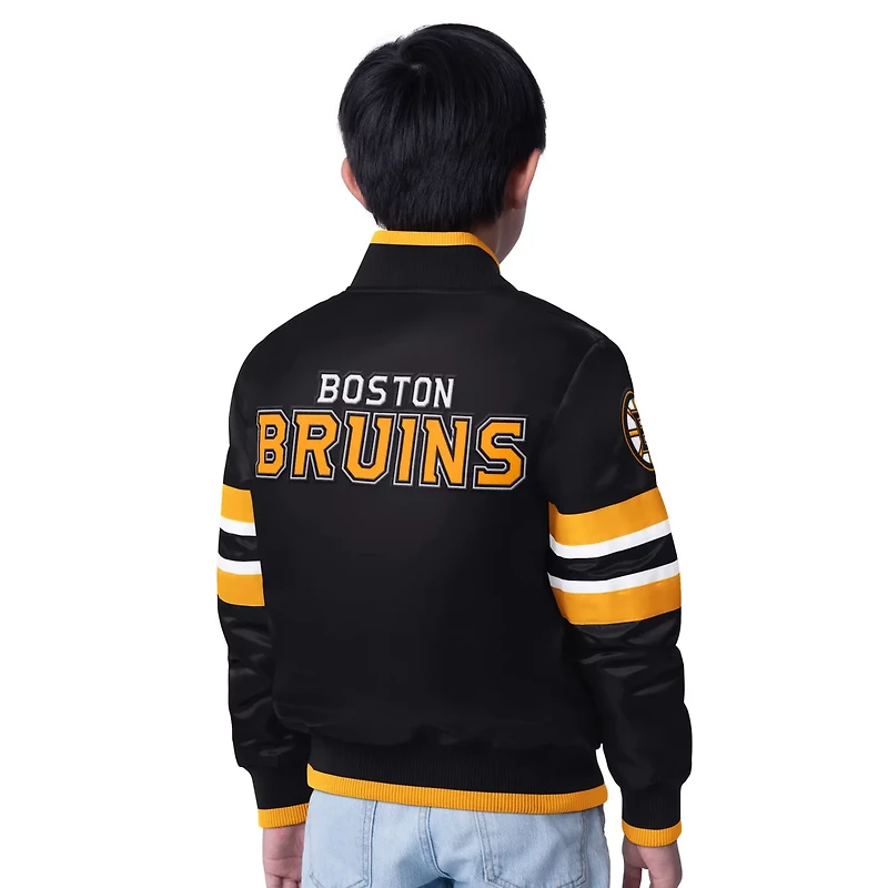 Youth Starter Gold Boston Bruins Scout 1 Full-Snap Varsity Jacket
