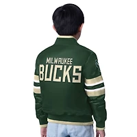 Youth Starter Hunter Milwaukee Bucks Scout Varsity Full-Snap Jacket