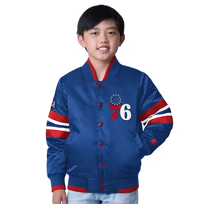 Youth Starter Philadelphia 76ers Scout Varsity Full-Snap Jacket