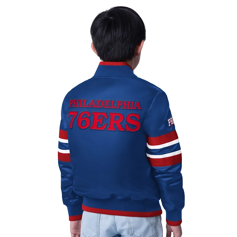 Youth Starter Philadelphia 76ers Scout Varsity Full-Snap Jacket
