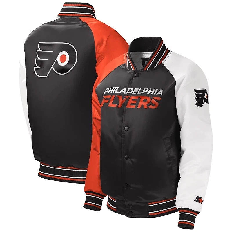 Youth Starter Philadelphia Flyers Raglan Full-Snap Varsity Jacket