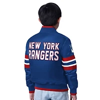 Youth Starter Red New York Rangers Scout 1 Full-Snap Varsity Jacket