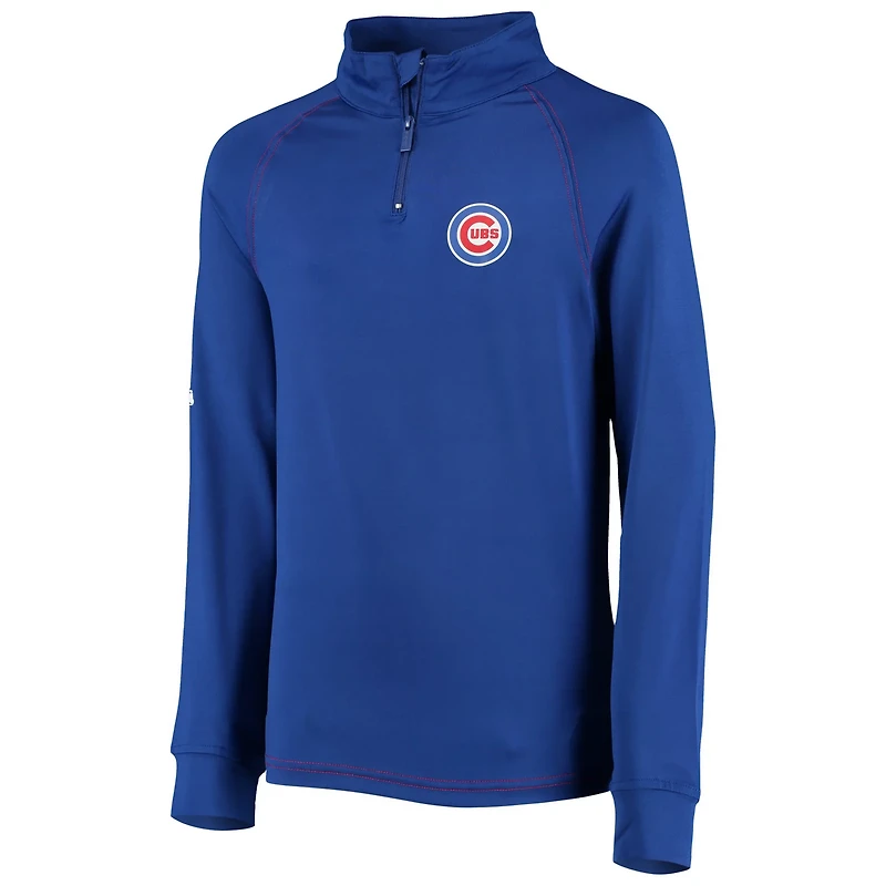 Youth Stitches Chicago Cubs Raglan Quarter-Zip Jacket