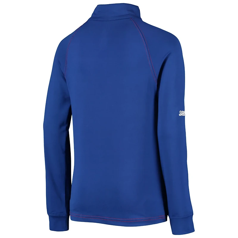 Youth Stitches Chicago Cubs Raglan Quarter-Zip Jacket