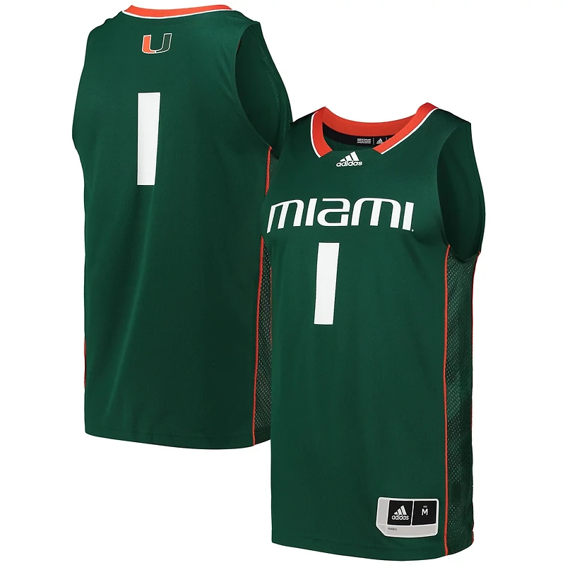 adidas 1 Miami Hurricanes Swingman Basketball Jersey
