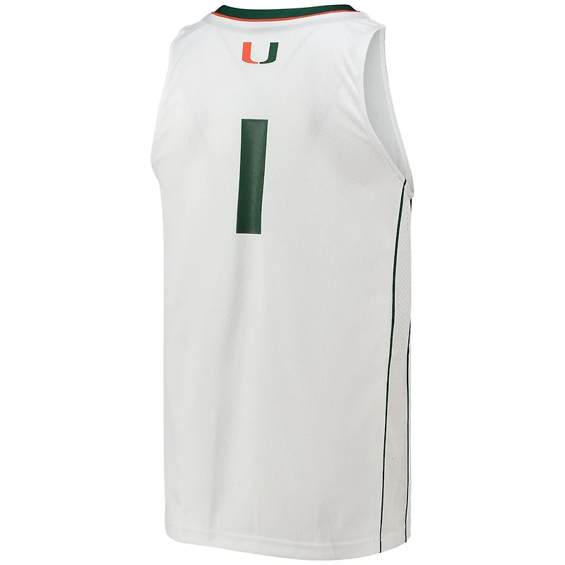 adidas 1 Miami Hurricanes Team Swingman Basketball Jersey