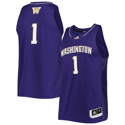 adidas 1 Washington Huskies Team Swingman Basketball Jersey