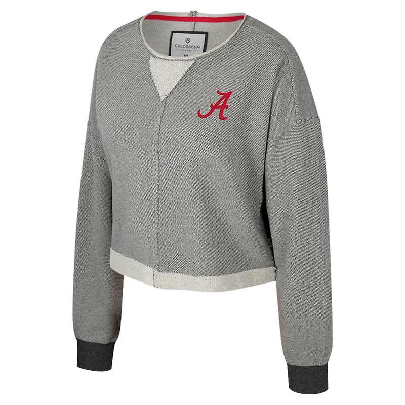 Colosseum Alabama Crimson Tide Magnum Scoop Neck Cropped Pullover Sweatshirt