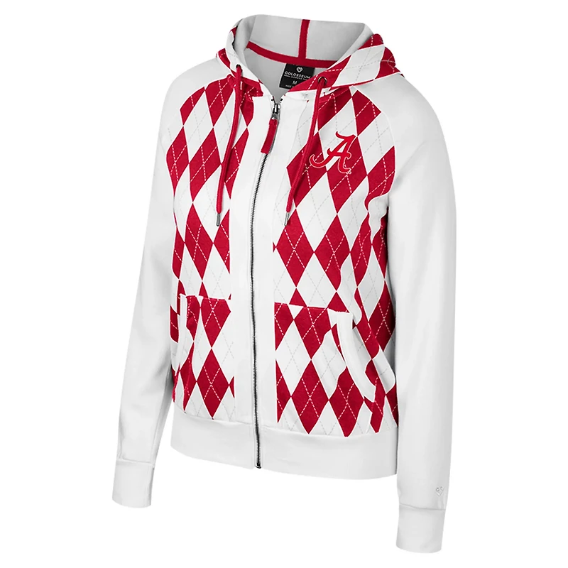 Colosseum Alabama Crimson Tide The Dealio Argyle Full-Zip Jacket