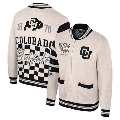 Colosseum Colorado Buffaloes Jacquard Full-Zip Sweater