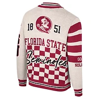 Colosseum Florida State Seminoles Jacquard Full-Zip Sweater