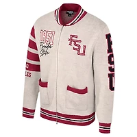 Colosseum Florida State Seminoles Jacquard Full-Zip Sweater