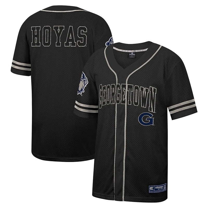 Colosseum Georgetown Hoyas Free Spirited Mesh Button-Up Baseball Jersey
