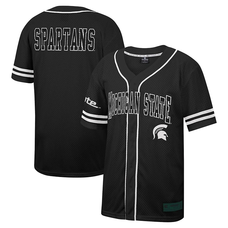 Colosseum Michigan State Spartans Free Spirited Mesh Button-Up Baseball Jersey