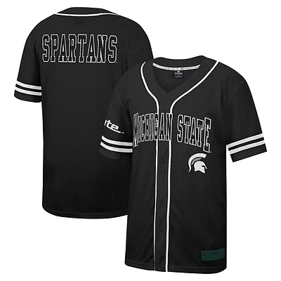 Colosseum Michigan State Spartans Free Spirited Mesh Button-Up Baseball Jersey