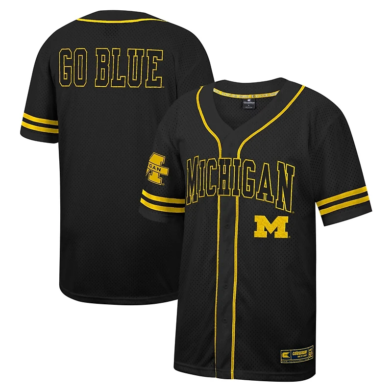 Colosseum Michigan Wolverines Free Spirited Mesh Button-Up Baseball Jersey