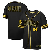 Colosseum Michigan Wolverines Free Spirited Mesh Button-Up Baseball Jersey