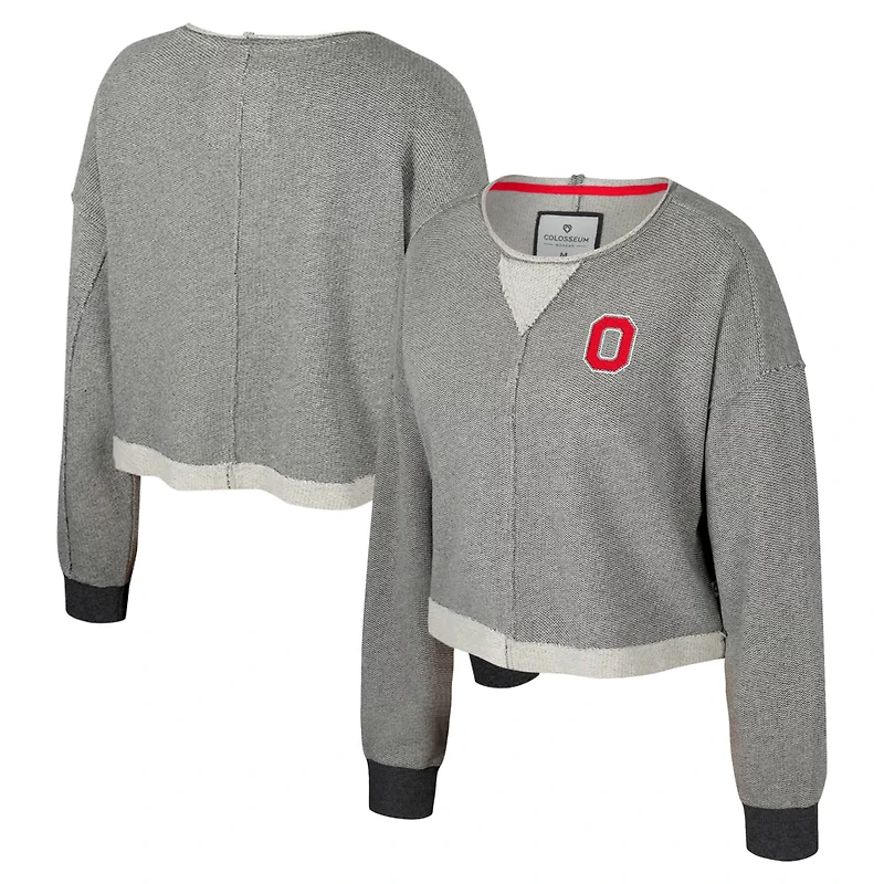 Colosseum Ohio State Buckeyes Magnum Scoop Neck Cropped Pullover Sweatshirt