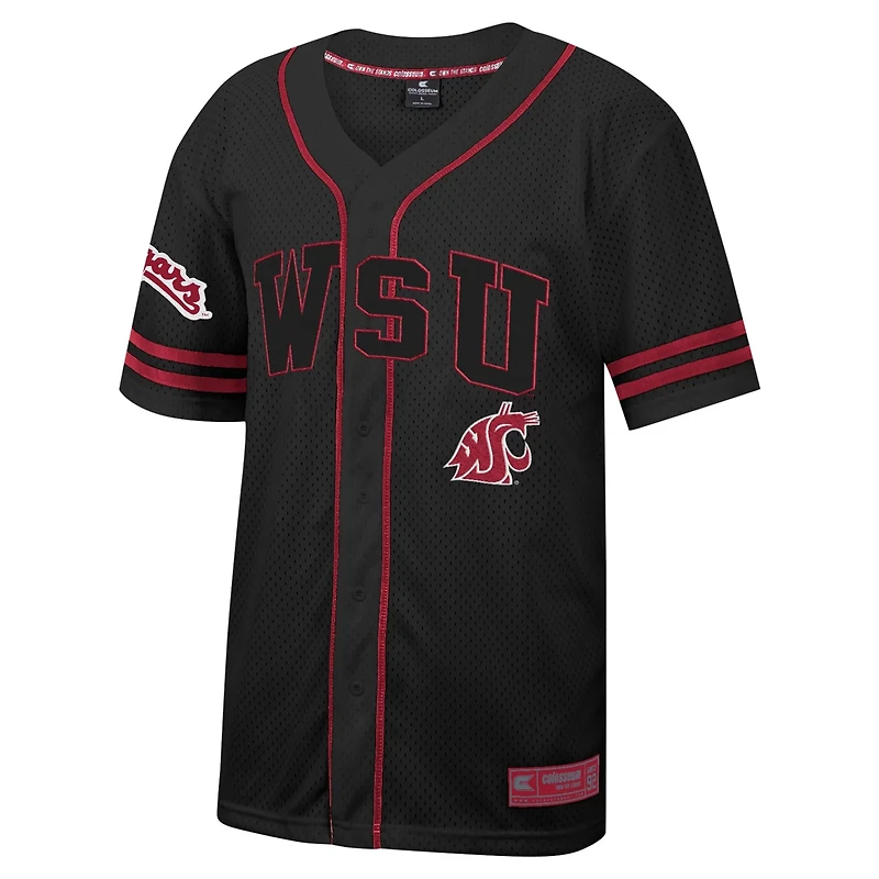 Colosseum Washington State Cougars Free Spirited Mesh Button-Up Baseball Jersey