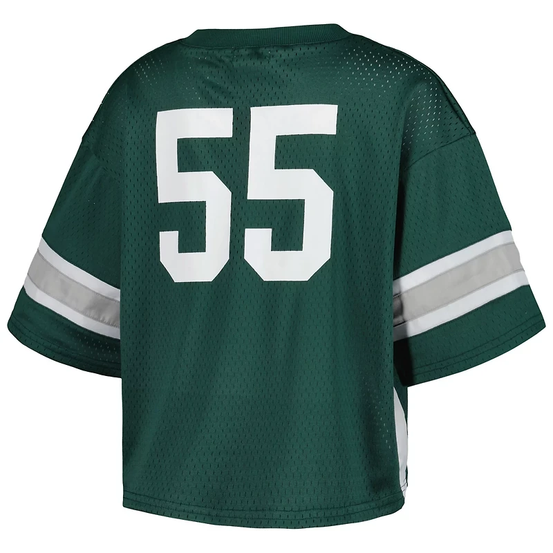 Established  Co 55 Michigan State Spartans Fashion Boxy Cropped Football Jersey