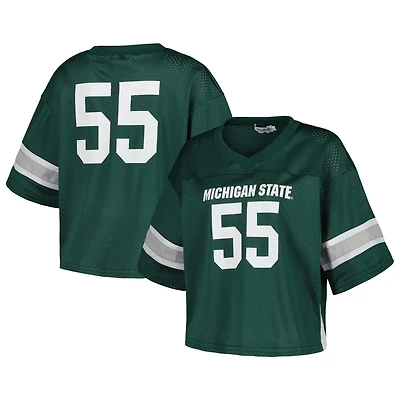 Established Co 55 Michigan State Spartans Fashion Boxy Cropped Football Jersey