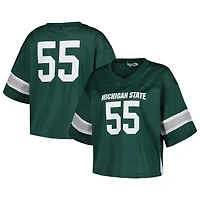 Established  Co 55 Michigan State Spartans Fashion Boxy Cropped Football Jersey