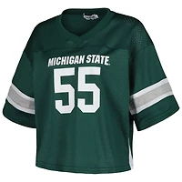 Established  Co 55 Michigan State Spartans Fashion Boxy Cropped Football Jersey