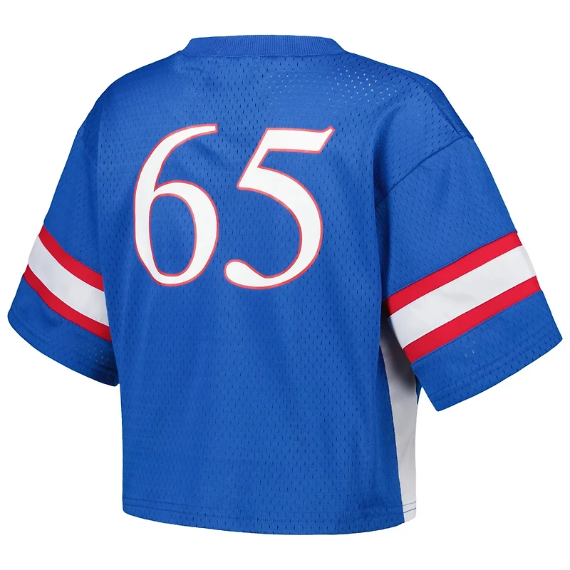 Established Co 65 Kansas Jayhawks Fashion Boxy Cropped Football Jersey