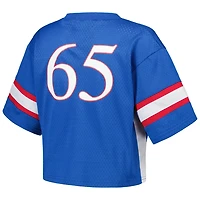 Established  Co 65 Kansas Jayhawks Fashion Boxy Cropped Football Jersey
