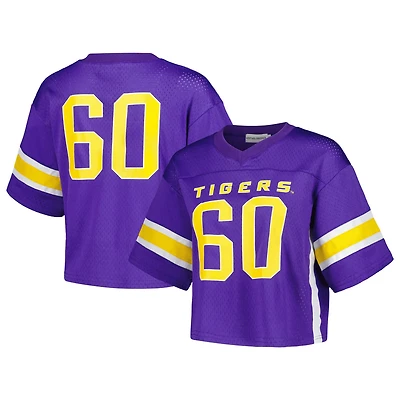 Established  Co LSU Tigers Fashion Boxy Cropped Football Jersey