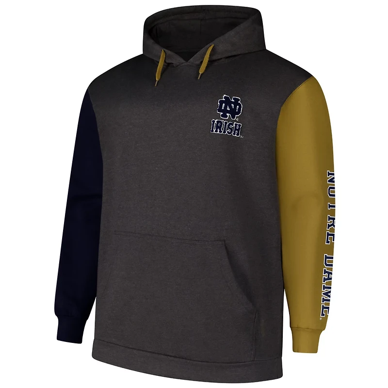 Fanatics Notre Dame Fighting Irish Big Tall Contrast Sleeves Pullover Hoodie