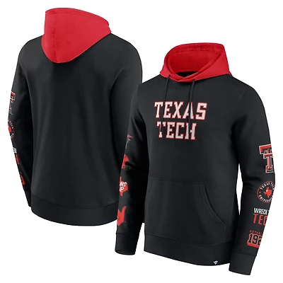 Fanatics /Red Texas Tech Red Raiders Color Block Badge Fleece Pullover Hoodie