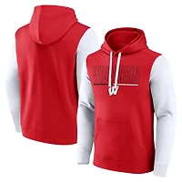Fanatics White Wisconsin Badgers Outline Pullover Hoodie