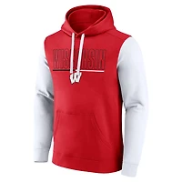 Fanatics White Wisconsin Badgers Outline Pullover Hoodie